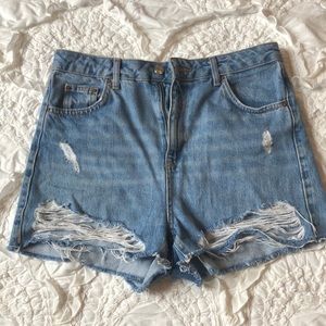Topshop mom jean shorts